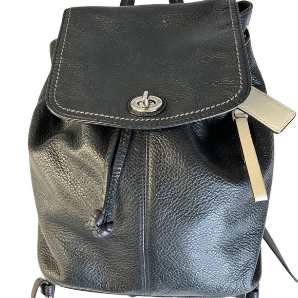 Coach Black Leather Backpack - Picture 2 of 8